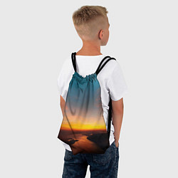 Рюкзак-мешок Горная река на фоне заката, цвет: 3D-принт — фото 2