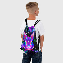 Рюкзак-мешок Неоновый кролик, цвет: 3D-принт — фото 2