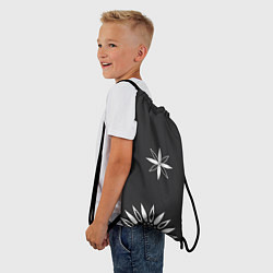 Рюкзак-мешок Черно-белый узор звезда, цвет: 3D-принт — фото 2