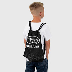 Рюкзак-мешок Subaru с потертостями на темном фоне, цвет: 3D-принт — фото 2