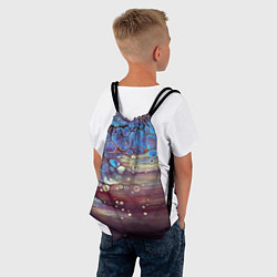 Рюкзак-мешок Тёмный песок и синие блестящие камни, цвет: 3D-принт — фото 2