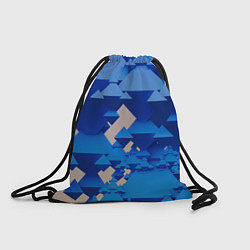 Рюкзак-мешок Абстрактные синие тетраэдры, цвет: 3D-принт