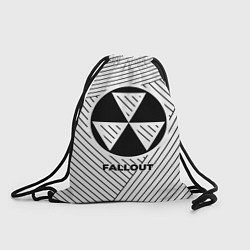 Рюкзак-мешок Символ Fallout на светлом фоне с полосами, цвет: 3D-принт