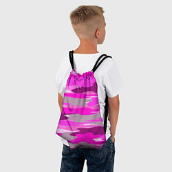 Рюкзак-мешок Абстракция милитари ярко розовый, цвет: 3D-принт — фото 2