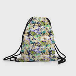 Рюкзак-мешок Цветочный узор на фоне в горошек, цвет: 3D-принт