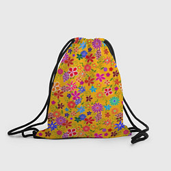Рюкзак-мешок Нарисованные цветы - орнамент, цвет: 3D-принт
