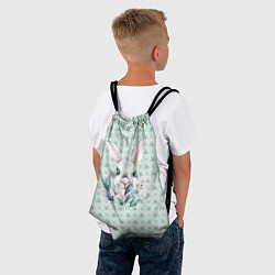Рюкзак-мешок Кролик в цветах, цвет: 3D-принт — фото 2