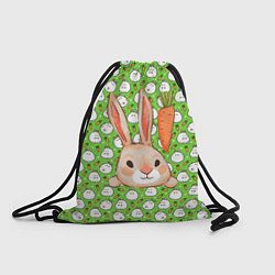Рюкзак-мешок Зайчик и морковка, цвет: 3D-принт