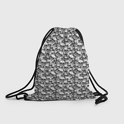 Рюкзак-мешок Череп с клыками гранж, цвет: 3D-принт