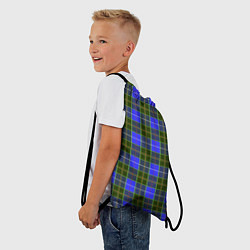 Рюкзак-мешок Ткань Шотландка сине-зелёная, цвет: 3D-принт — фото 2