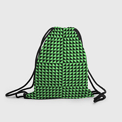Рюкзак-мешок Чёрно-зелёная оптическая иллюзия, цвет: 3D-принт