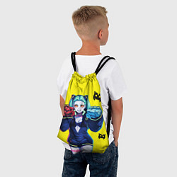 Рюкзак-мешок Ребекка из киберпанка - желтый, цвет: 3D-принт — фото 2