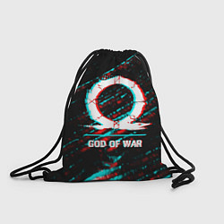 Рюкзак-мешок God of War в стиле glitch и баги графики на темном, цвет: 3D-принт