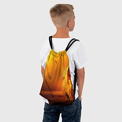 Рюкзак-мешок Оранжевый космос и луна, цвет: 3D-принт — фото 2
