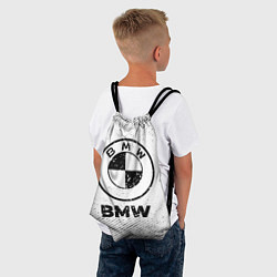 Рюкзак-мешок BMW с потертостями на светлом фоне, цвет: 3D-принт — фото 2