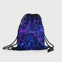 Рюкзак-мешок Киберпанк синий неоновый тоннель, цвет: 3D-принт