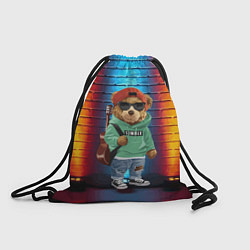 Рюкзак-мешок Мишка гитарист, цвет: 3D-принт