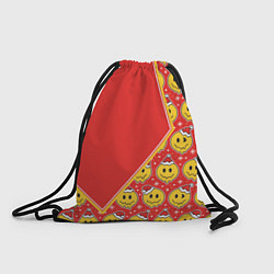 Рюкзак-мешок Новогодние смайлы, цвет: 3D-принт