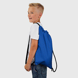 Рюкзак-мешок Плетёная синяя ткань - паттерн, цвет: 3D-принт — фото 2