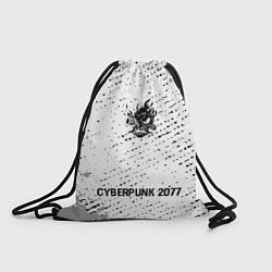 Рюкзак-мешок Cyberpunk 2077 glitch на светлом фоне: символ, над, цвет: 3D-принт
