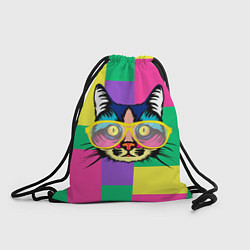 Рюкзак-мешок Кот в стиле поп-арт, цвет: 3D-принт