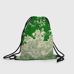 Рюкзак-мешок Абстракция в зелёных тонах, цвет: 3D-принт