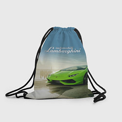 Рюкзак-мешок Ламборджини на берегу океана, цвет: 3D-принт