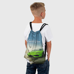 Рюкзак-мешок Ламборджини на берегу океана, цвет: 3D-принт — фото 2