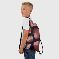 Рюкзак-мешок Тёмные волнообразные линии на красном фоне, цвет: 3D-принт — фото 2