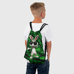 Рюкзак-мешок Прикольный заяц в тёмных очках, цвет: 3D-принт — фото 2