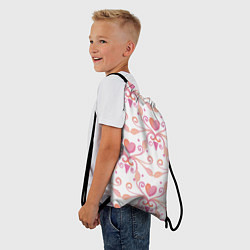 Рюкзак-мешок Винтажные сердечки, цвет: 3D-принт — фото 2