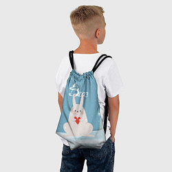 Рюкзак-мешок Зайчонок с сердечком, цвет: 3D-принт — фото 2