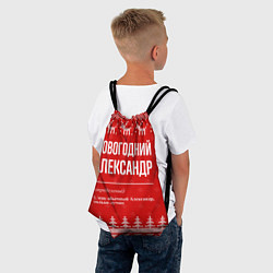 Рюкзак-мешок Новогодний Александр: свитер с оленями, цвет: 3D-принт — фото 2