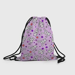 Рюкзак-мешок Кролики - текстура на розовом фоне, цвет: 3D-принт