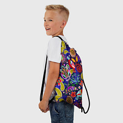 Рюкзак-мешок Multicolored floral patterns, цвет: 3D-принт — фото 2