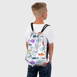 Рюкзак-мешок Рыбки и чайки, цвет: 3D-принт — фото 2