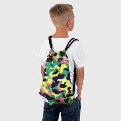 Рюкзак-мешок Неоновый камуфляж, цвет: 3D-принт — фото 2