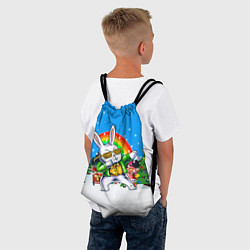 Рюкзак-мешок Заяц и радуга, цвет: 3D-принт — фото 2