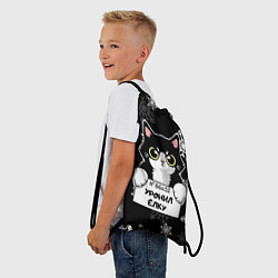 Рюкзак-мешок Уронил ёлку - кот, цвет: 3D-принт — фото 2