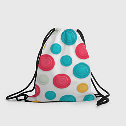 Рюкзак-мешок Белый фон и абстрактные разноцветные объёмные окру, цвет: 3D-принт