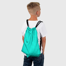 Рюкзак-мешок Яркий бирюзовый текстурированный, цвет: 3D-принт — фото 2