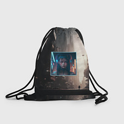 Рюкзак-мешок Девушка во мраке киберпанк города, цвет: 3D-принт