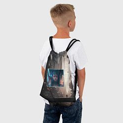 Рюкзак-мешок Девушка во мраке киберпанк города, цвет: 3D-принт — фото 2