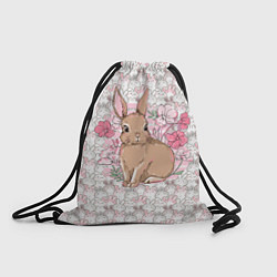 Рюкзак-мешок Зайка в цветочках, цвет: 3D-принт