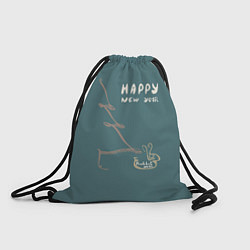 Рюкзак-мешок Леттеринг с новым 2023 годом кролика, цвет: 3D-принт