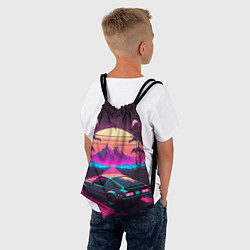 Рюкзак-мешок Synthwave car and mountains, цвет: 3D-принт — фото 2