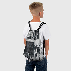 Рюкзак-мешок Геометрическое множество объёмных чёрно-белых фигу, цвет: 3D-принт — фото 2