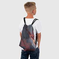 Рюкзак-мешок Серые и красные призрачные стёкла, цвет: 3D-принт — фото 2