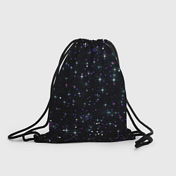 Рюкзак-мешок Фиолетовый блестящий глиттер на черном фоне, цвет: 3D-принт
