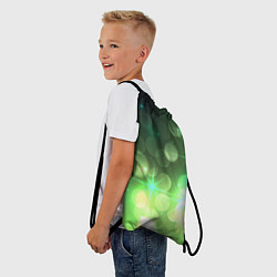 Рюкзак-мешок Неоновый зеленый блеск и черный фон, цвет: 3D-принт — фото 2